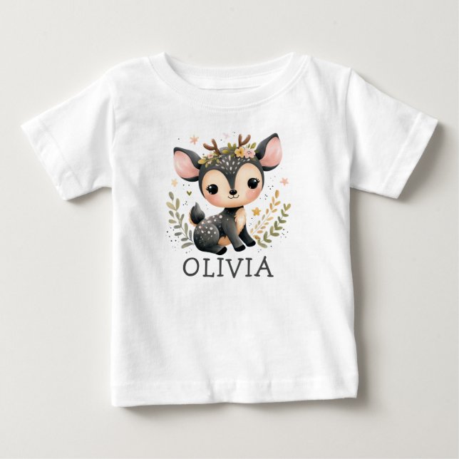 Cute Baby Deer Personalized T-Shirt (Front)