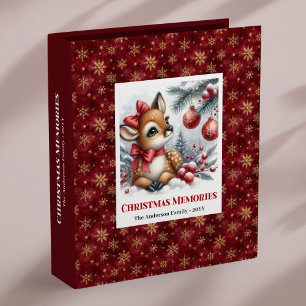 Cute baby deer winter scene kids memory album binder