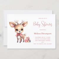 Cute Baby Deer with Presents Baby Shower