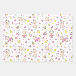 Cute baby design  wrapping paper sheet