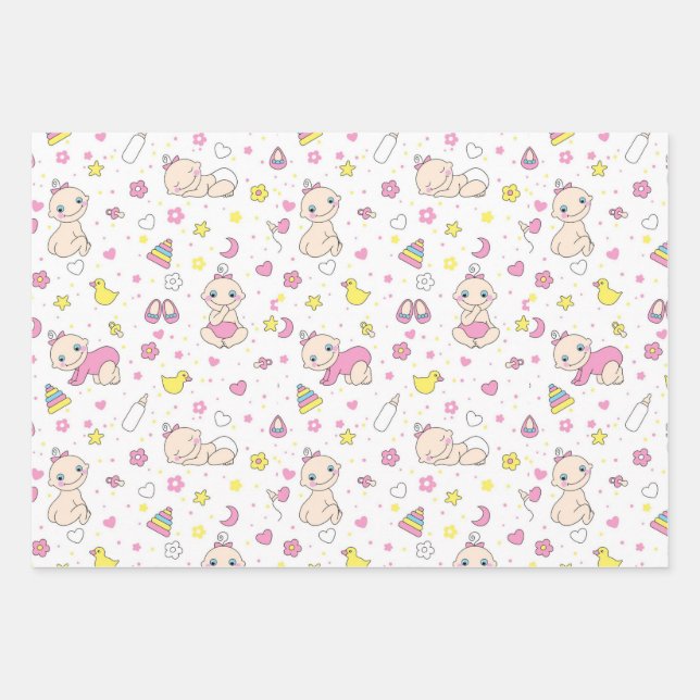 Cute baby design  wrapping paper sheet (Front)