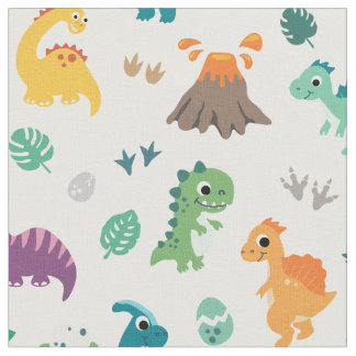 Cute Baby Dino Dinosaur pattern Kids Birthday Fabric
