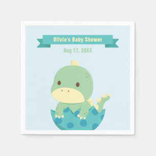 Cute Baby Dinosaur About to Hatch Party Supplies Napkin