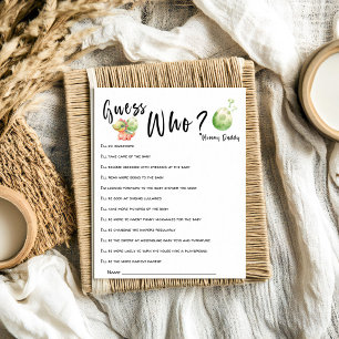 Cute Baby Dinosaur Baby Shower Guess Who Game