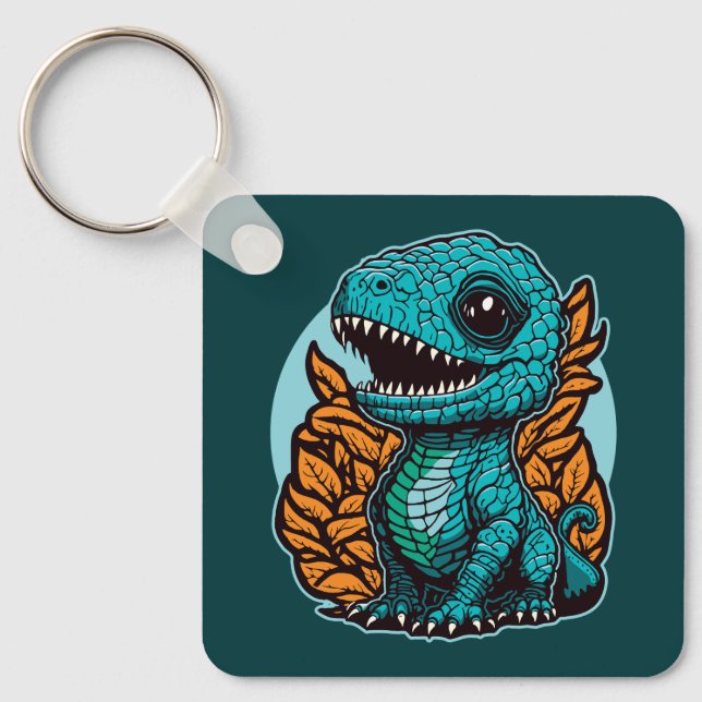Cute Baby Dinosaur Keychain (Front)