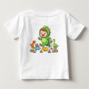 Cute Baby Dinosaur Learning with Alphabet Blocks T-Shirt