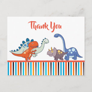 Cute Baby Dinosaur Pattern Personalized Thank You Postcard