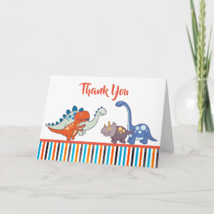 Cute Baby Dinosaur Pattern Print Personalized Thank You Card