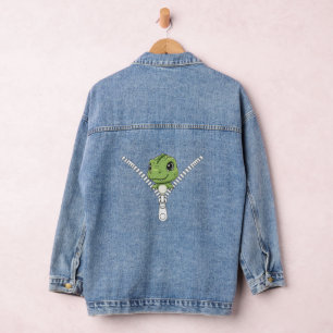 Cute baby dinosaur Peek Denim Jacket