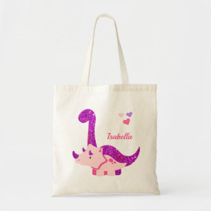 Cute Baby Dinosaur Purple Personalized  Tote Bag