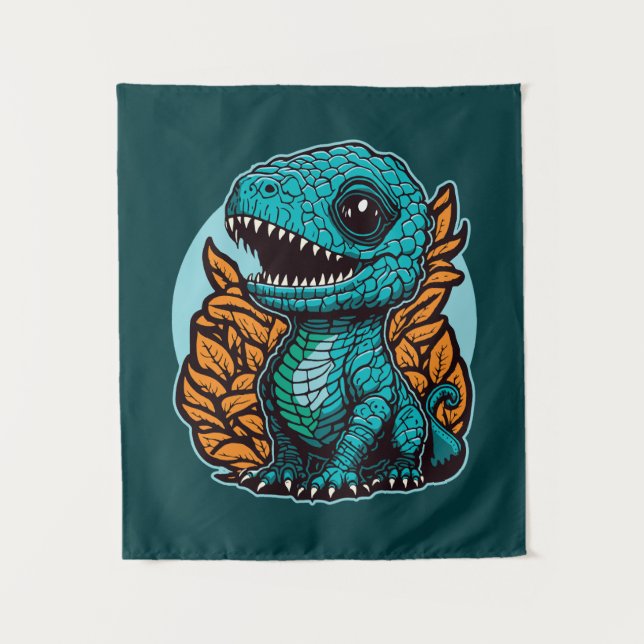 Cute Baby Dinosaur Tapestry (Front)