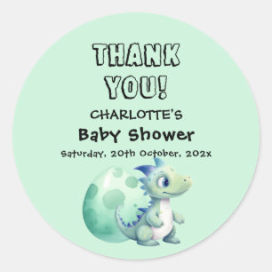 Cute Baby Dinosaur with Its Egg Baby Shower Classic Round Sticker