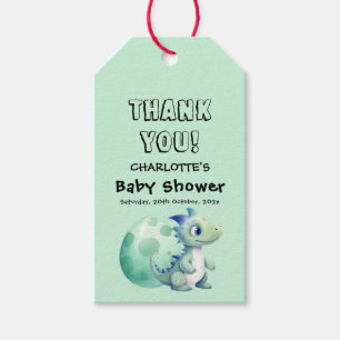 Cute Baby Dinosaur with Its Egg Baby Shower Gift Tags