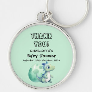 Cute Baby Dinosaur with Its Egg Baby Shower Keychain