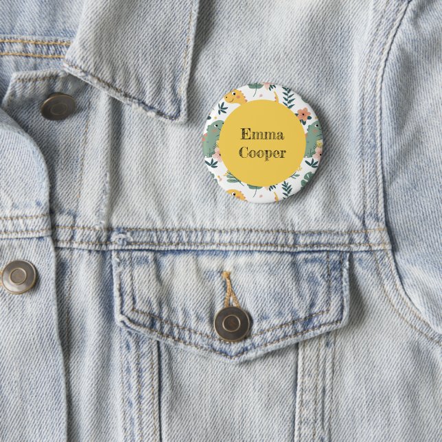 Cute Baby Dinosaurs Custom Kids' 2 Inch Round Button (In Situ)