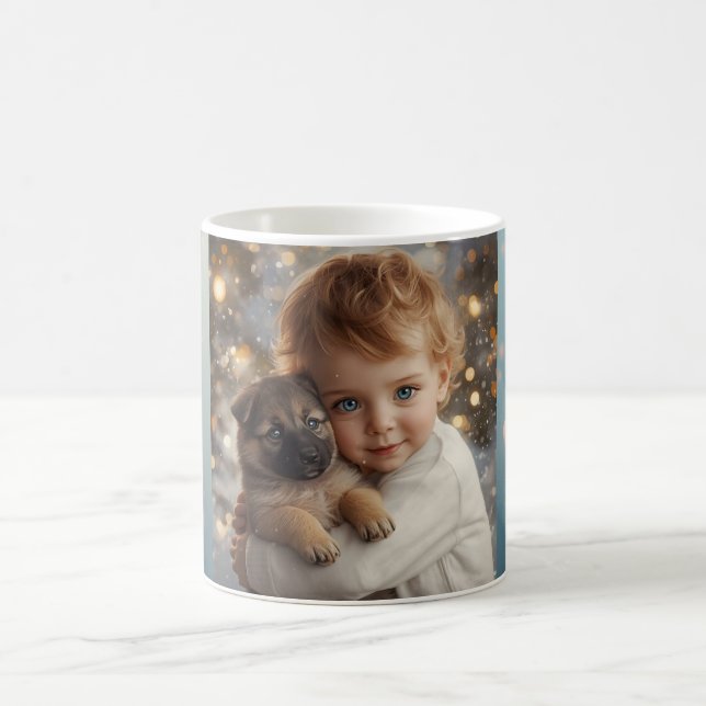 Cute Baby & Dog Christmas Mug (Centre)