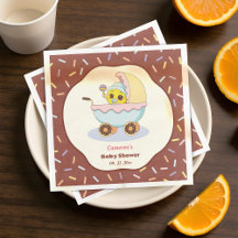 Cute Baby Doughnut Cartoon Baby Shower and Sprinkl