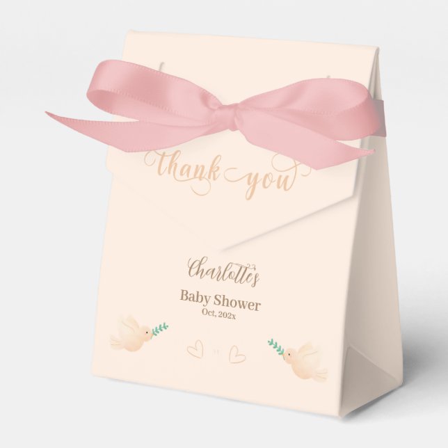Cute Baby Dove Baby Shower Favor Box (Front Side)