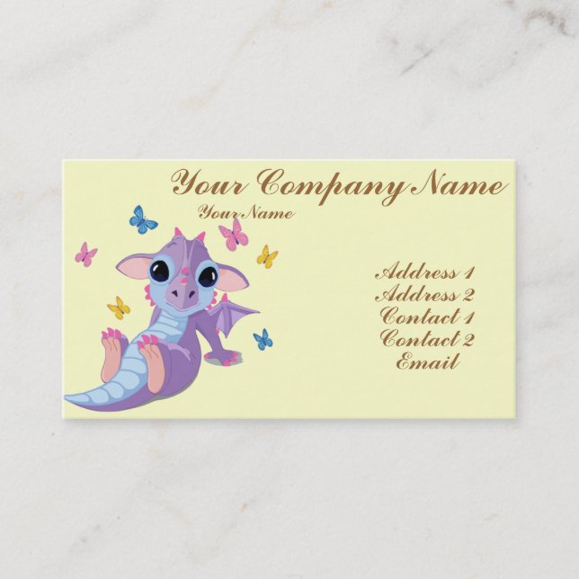 Cute Baby Dragon Business Card (Front)