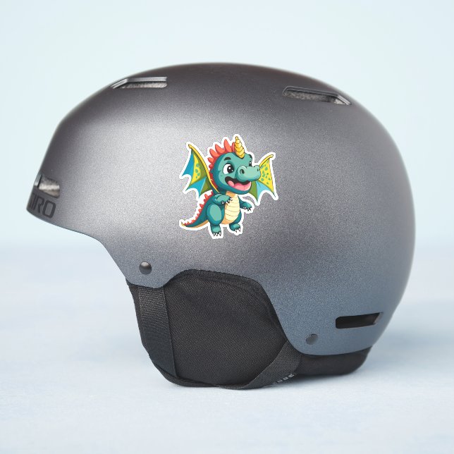 Cute Baby Dragon Cartoon Charactor (Helmet Side)