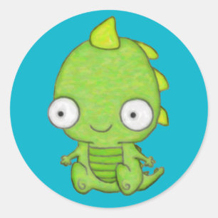 Cute Baby Dragon Classic Round Sticker