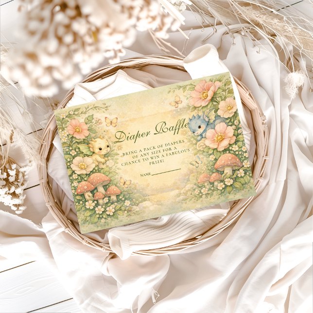 Cute Baby Dragon Fairytale Diapper Raffle Enclosure Card (Creator Uploaded)