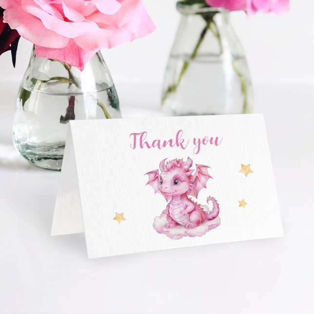 Cute Baby Dragon Folded Thank You Card (Creator Uploaded)