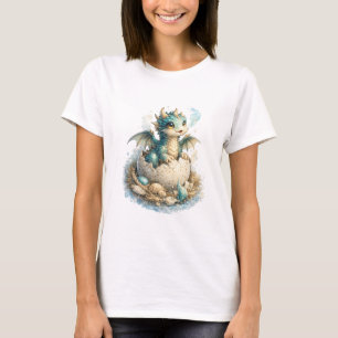 Cute Baby Dragon Hatching From Egg T-Shirt