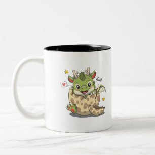 Cute Baby Dragon In Egg Two-Tone Coffee Mug