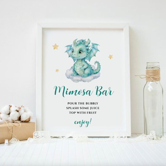Cute Baby Dragon Mimosa Bar Poster (Creator Uploaded)