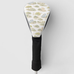 Cute Baby Dragon Pastel Woodland Pattern (1) Golf Head Cover