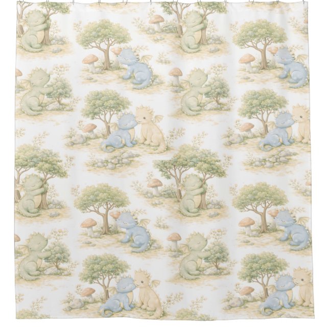 Cute Baby Dragon Pastel Woodland Pattern (2) (Front)