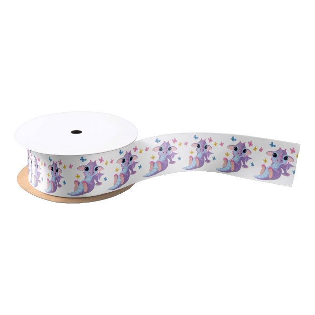 Cute Baby Dragon Satin Ribbon (Spool)