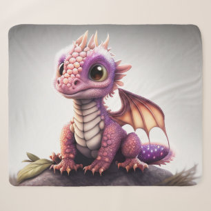 Cute Baby Dragon Sherpa Blanket