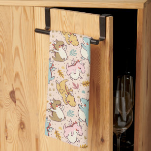Cute baby dragons pattern design kitchen towel