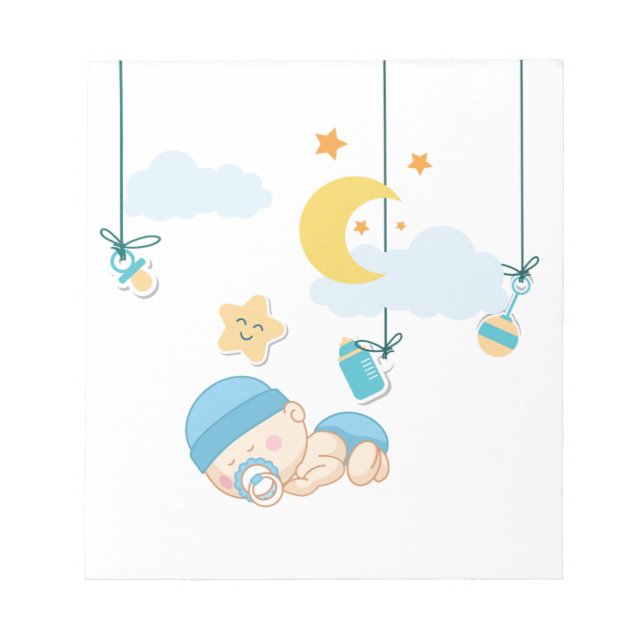 Cute Baby Dreaming Notepad (Front)