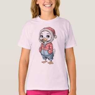 Cute Baby Duck Flowered Jean Jumpsuit for Kids T-Shirt