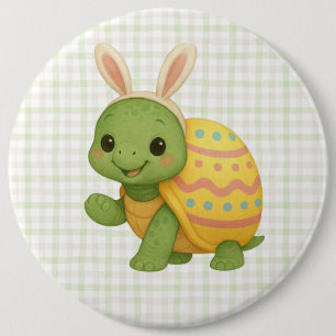 Cute baby Easter/Spring Turtle 6 Inch Round Button