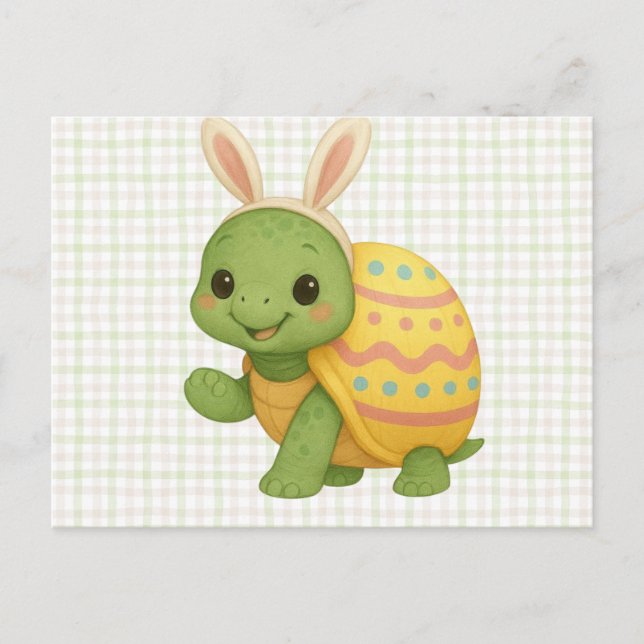 Cute baby Easter/Spring Turtle Holiday Postcard (Front)