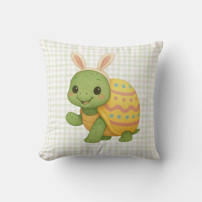 Cute baby Easter/Spring Turtle Throw Pillow (Front)