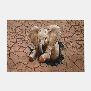 Cute Baby Elephant 3D Doormat Elephant Lover Gift
