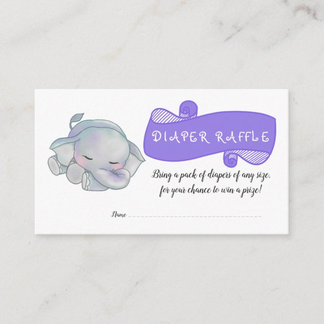 Cute Baby Elephant | Baby Shower Enclosure Card (Front)