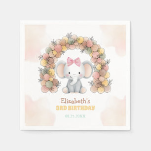 Cute Baby Elephant Balloon Arch Birthday Napkin