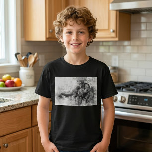 Cute Baby Elephant Black and White Watercolor Art T-Shirt