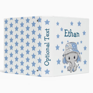Cute Baby Elephant Boy  Binder