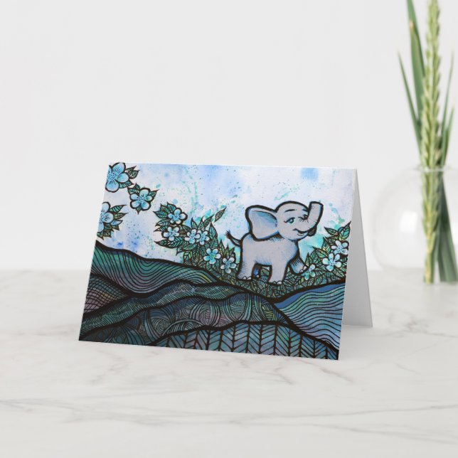 Cute Baby Elephant                                 Card (Front)
