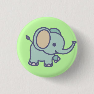 Cute Baby Elephant Cartoon-47767 1 Inch Round Button