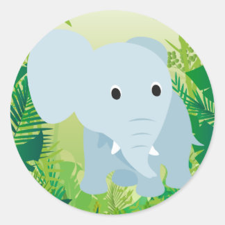 Cute Baby Elephant Classic Round Sticker