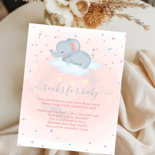Cute baby elephant,Cloud, Stars Baby Shower Enclosure Card
