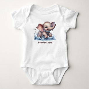 Cute baby elephant customizable bodysuit